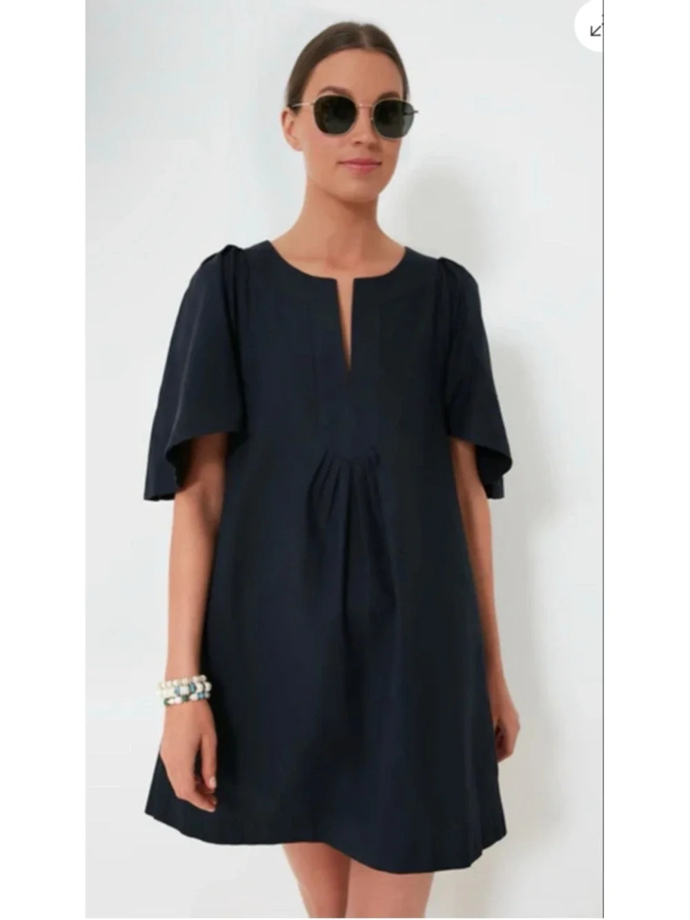 NWT Tuckernuck POMANDER PLACE Navy Finley Flutter Sleeve Mini Dress XL